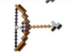 Yellow Plastic Minecraft Bow and Arrow Set