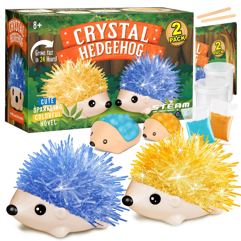 Crystal Growing Kit - 2 Vibrant Colored Hedgehog to Grow