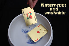 Gold Foil Euro Playing Cards - Waterproof Plastic Set
