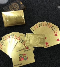 Gold Foil Euro Playing Cards - Waterproof Plastic Set