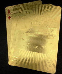 Gold Foil Euro Playing Cards - Waterproof Plastic Set