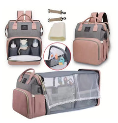 All-in-One Convertible Diaper Bag Backpack with Integrated Sleep Pod